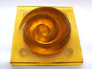 Yellow Spiral - kiln cast glass sculpture